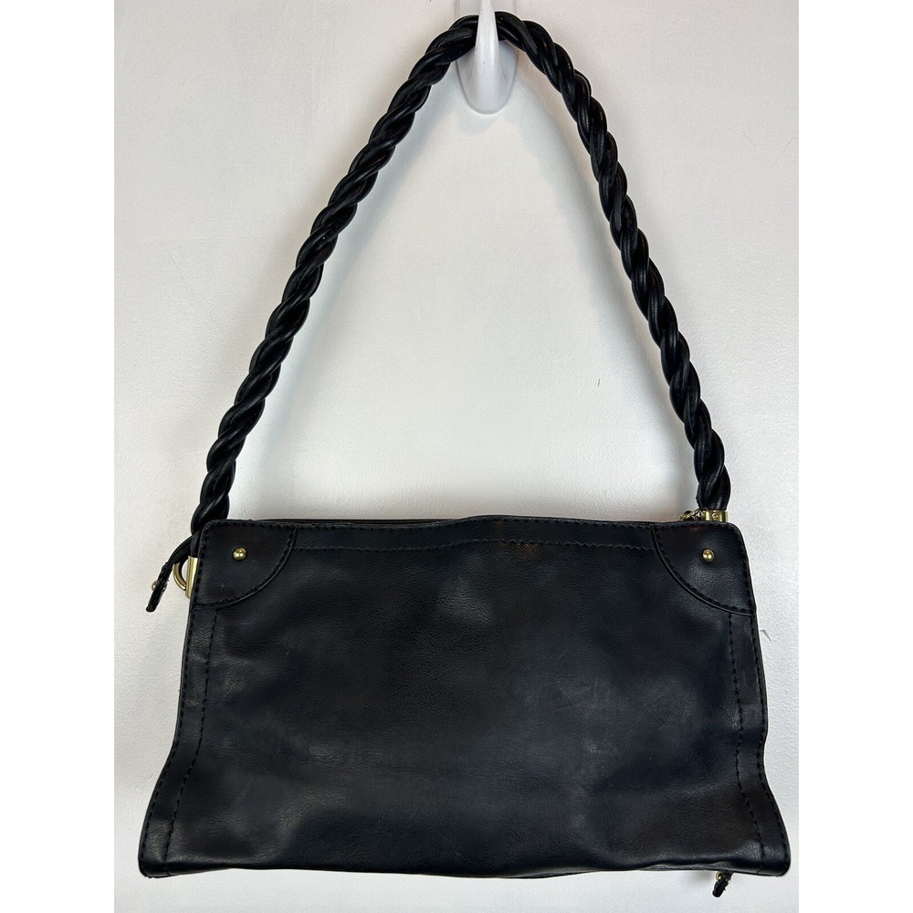 Relic Handbag Purse Braided Handle Black Faux Leather Shoulder Strap Satchel